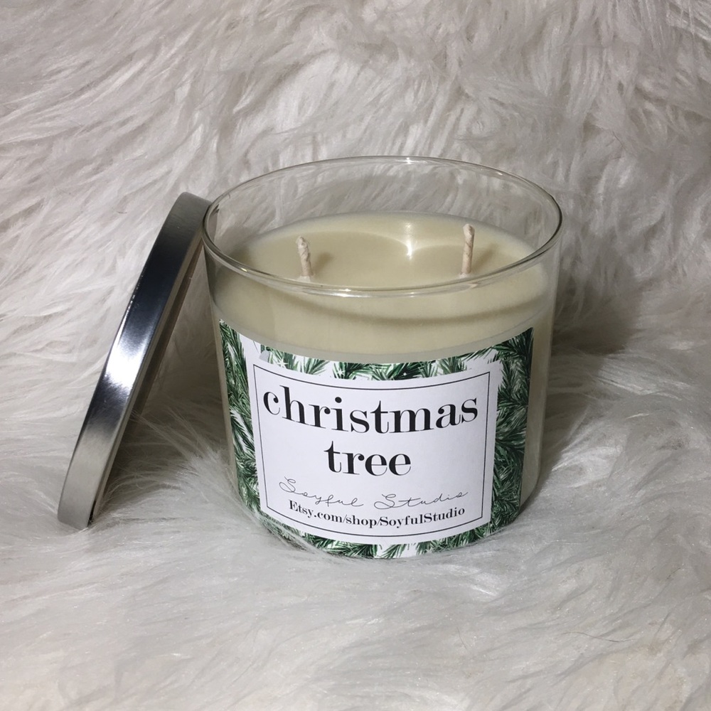 Christmas tree soy candle